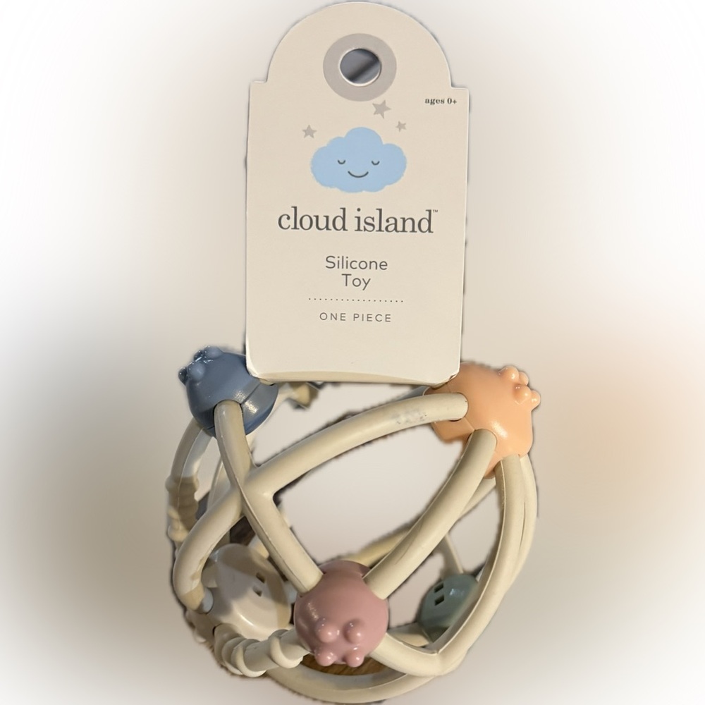 Cloud Island Silicone Learning Toy - Cream, Blue, and Orange